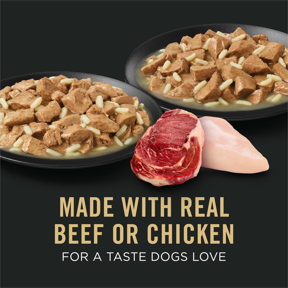 Purina Pro Plan Large Breed boeuf-riz-en-sauce pack varié, variété de saveurs