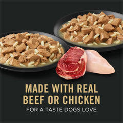 Purina Pro Plan Large Breed boeuf-riz-en-sauce pack varié, variété de saveurs