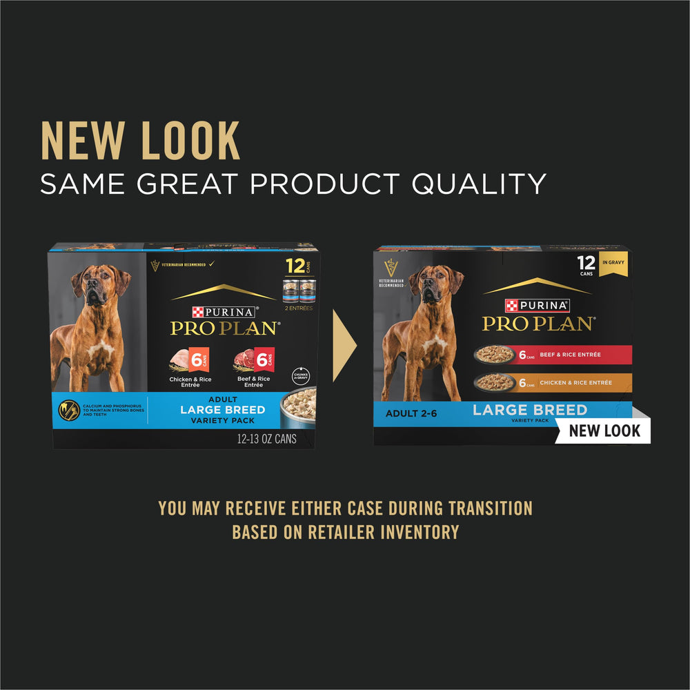 Purina Pro Plan Large Breed boeuf-riz-en-sauce, bouchées tendres pour stimuler l'appétit