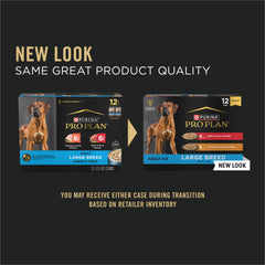 Purina Pro Plan Large Breed boeuf-riz-en-sauce, bouchées tendres pour stimuler l'appétit