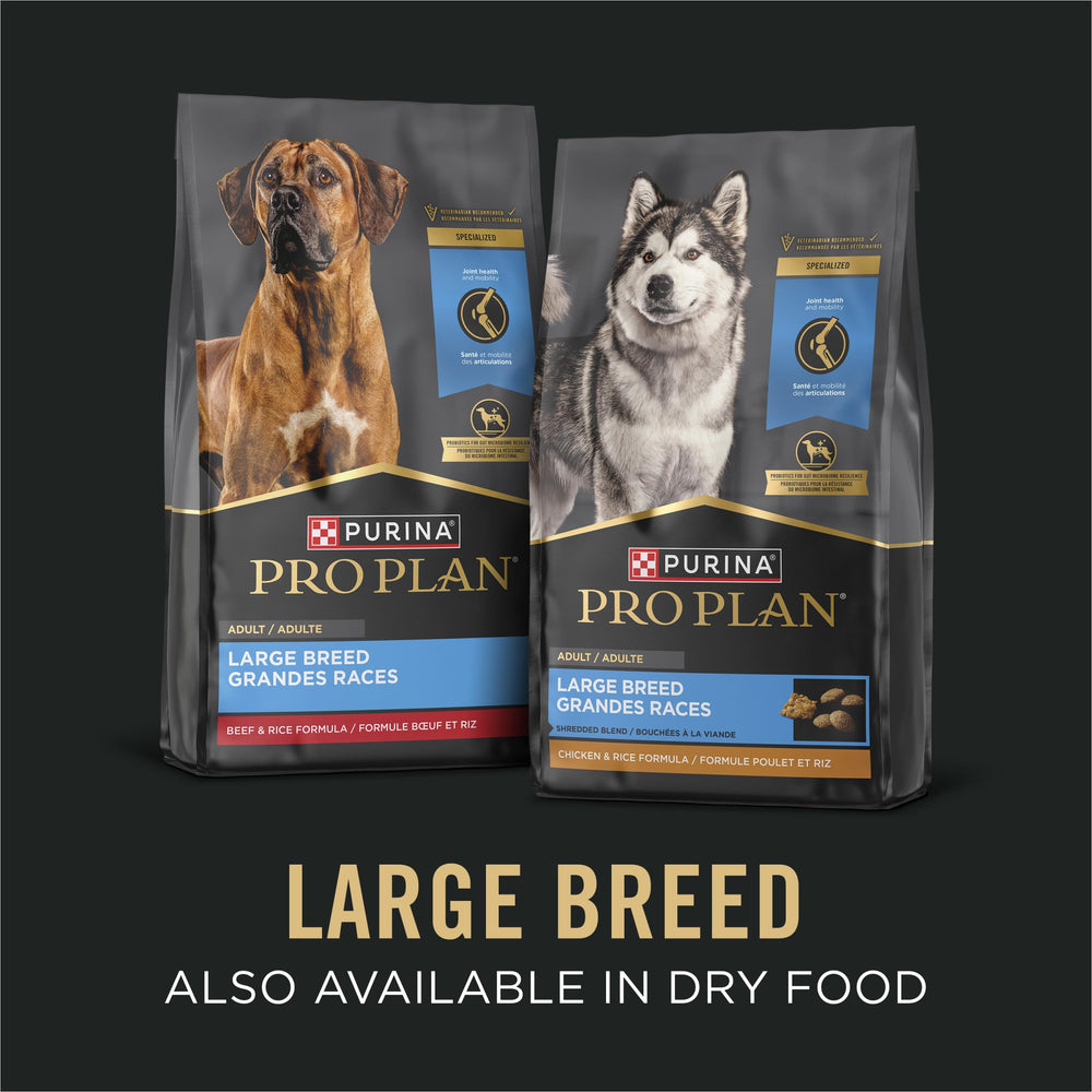 Purina Pro Plan Large Breed poulet-riz-en-sauce 12x13oz, repas humide adapté à grandes races