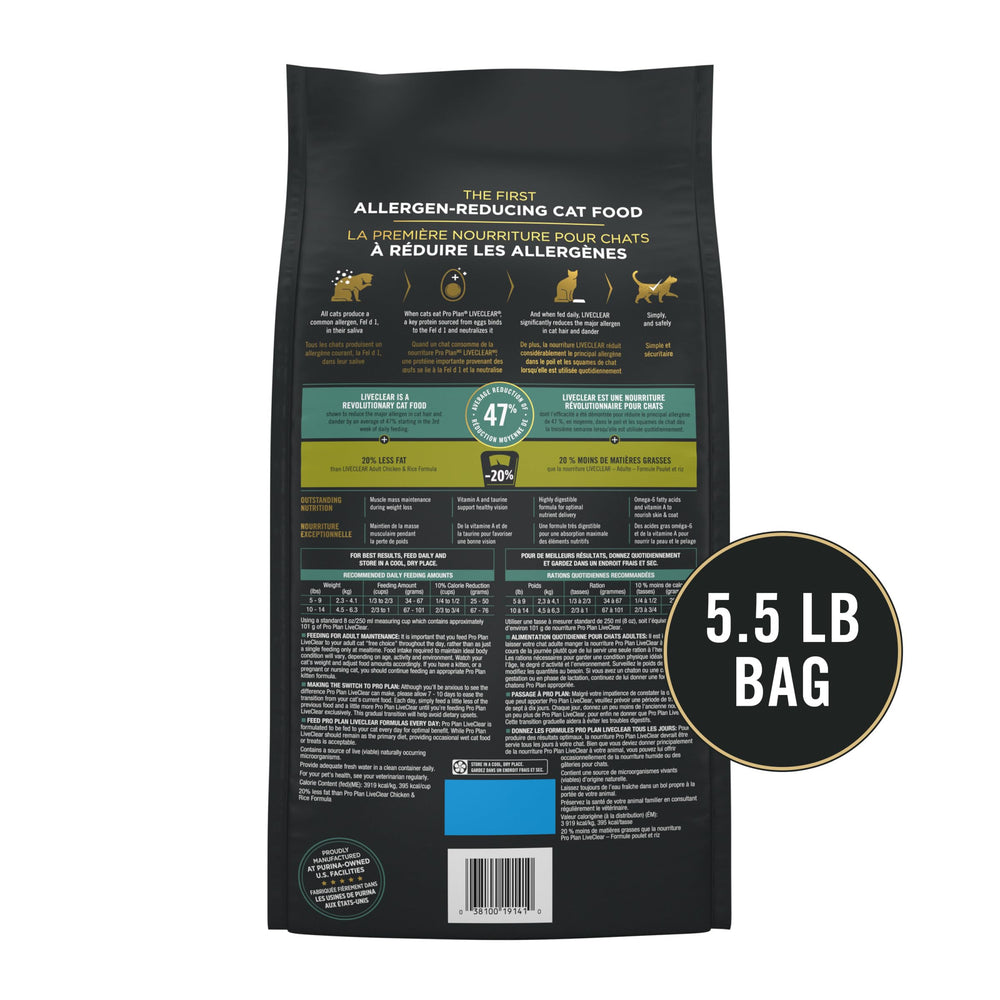 Purina Pro Plan LiveClear avec antioxydants pour soutenir l immunité.