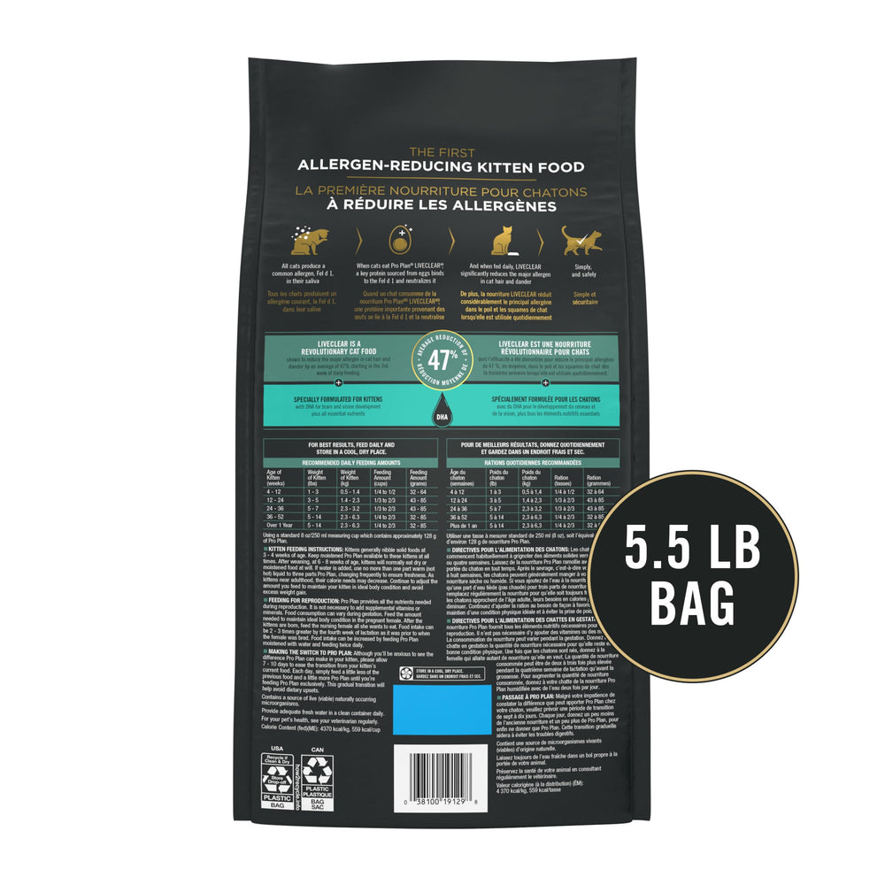 Purina Pro Plan LiveClear croquettes croustillantes pour le repas quotidien.