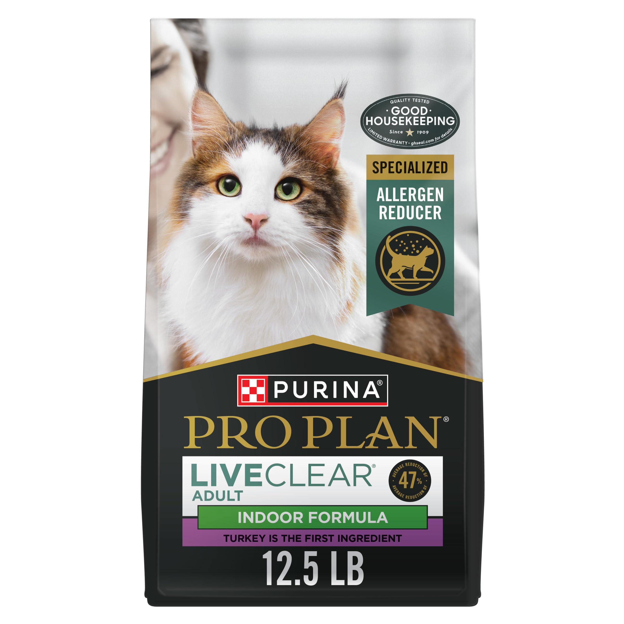 Purina Pro Plan LIVECLEAR pour chat d'intérieur, sac 12,5 lb, pratique pour alimentation quotidienne