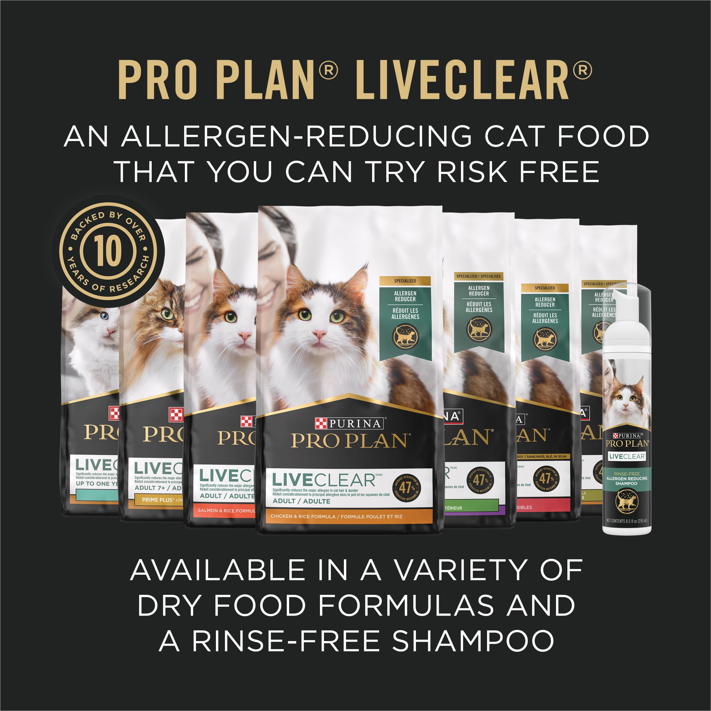 Purina Pro Plan LiveClear détails d emballage, design informatif