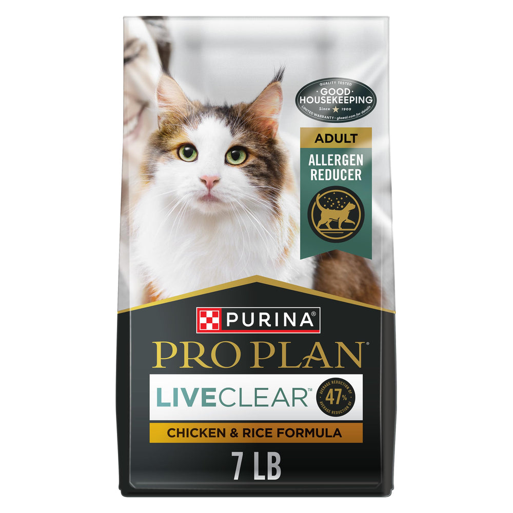 Purina Pro Plan LIVECLEAR sac-chat-poulet-riz: croquettes riches en protéines pour chats actifs.