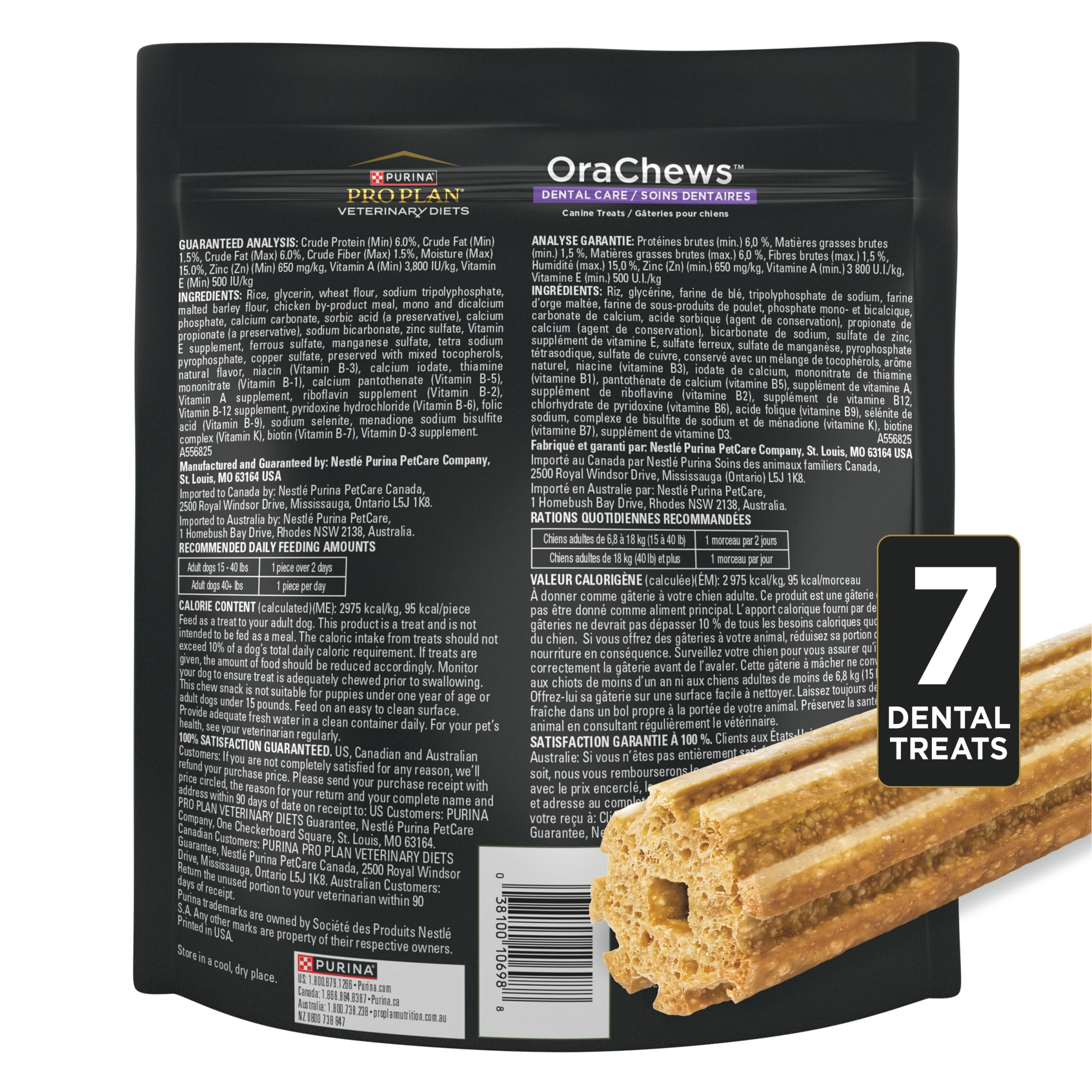 OraChews Pro Plan Veterinary Diets contrôle tartre possible grâce au sceau VOHC.