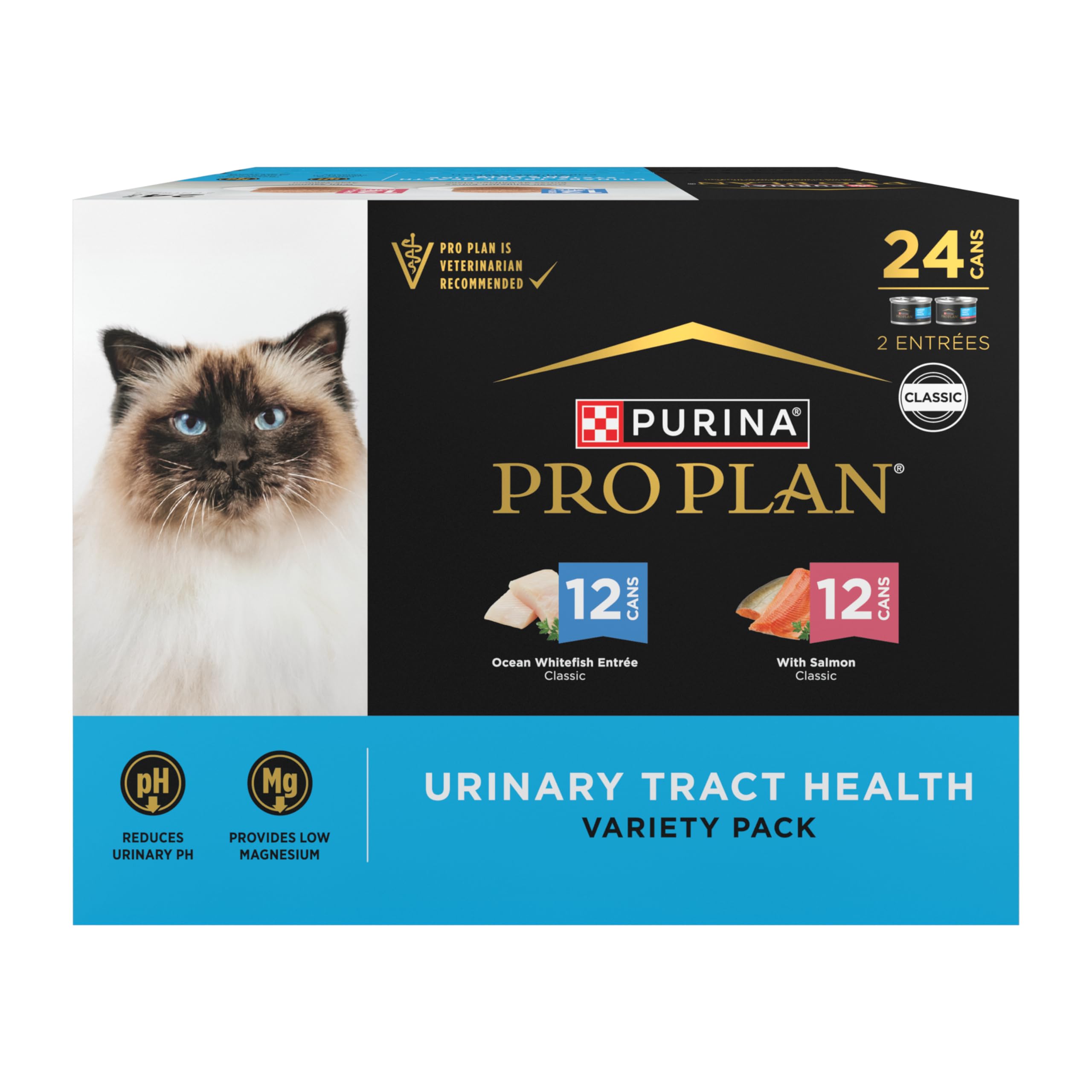 Pack Purina Pro Plan 24 pâtés pour chat, pratique et complet.