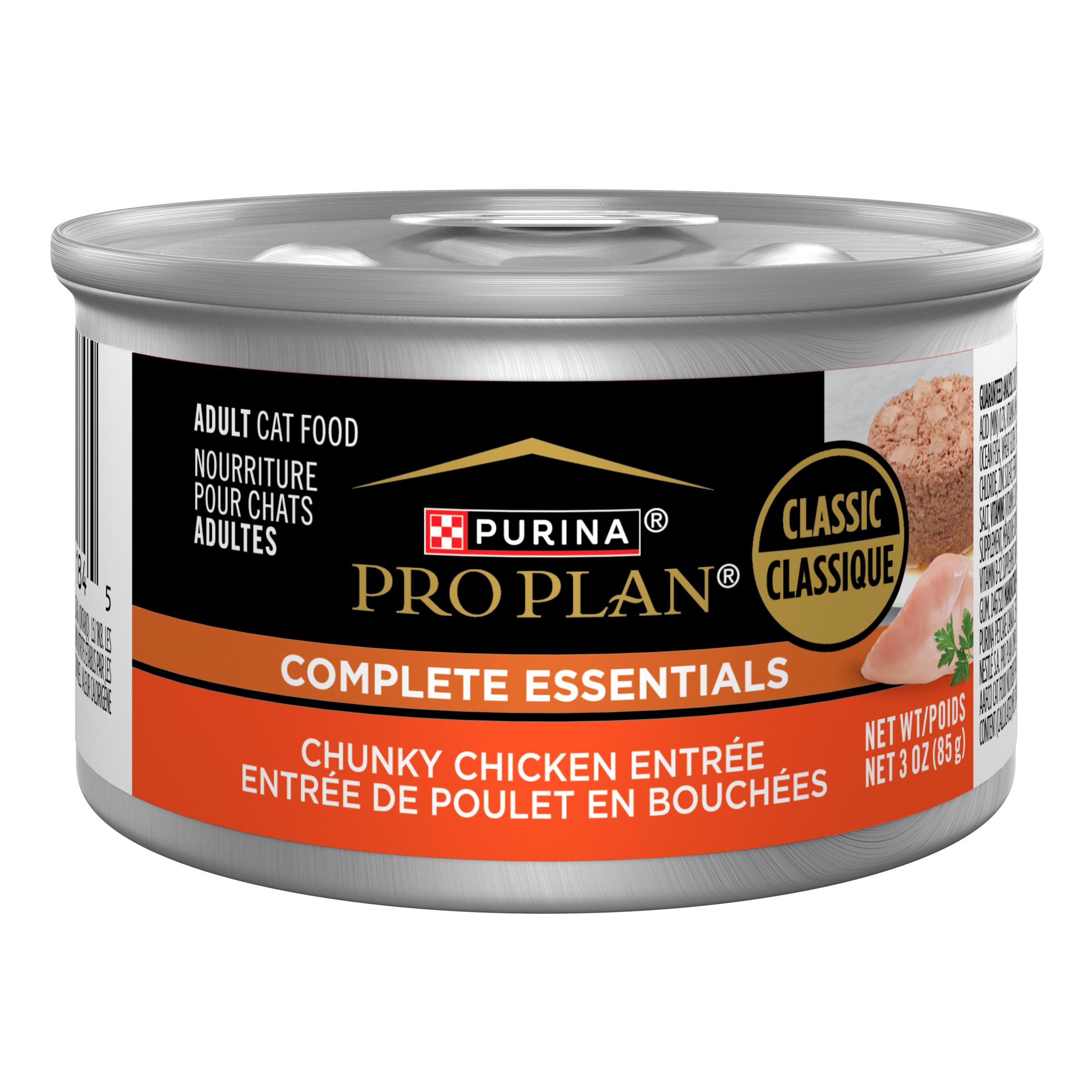 Purina Pro Plan Pâté Chat, emballage pull-top, pratique pour le dîner.