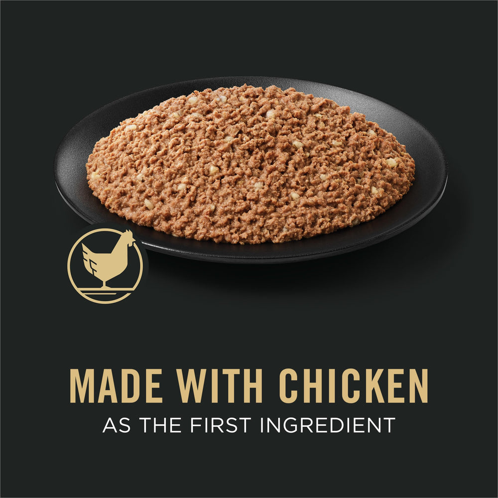 Purina Pro Plan Pâté Chiots Poulet Riz : emballage pratique pour le quotidien.
