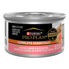 Purina Pro Plan Pâté Saumon-Crevettes dans sauce, goût appétissant et hydratant pour chat adulte.