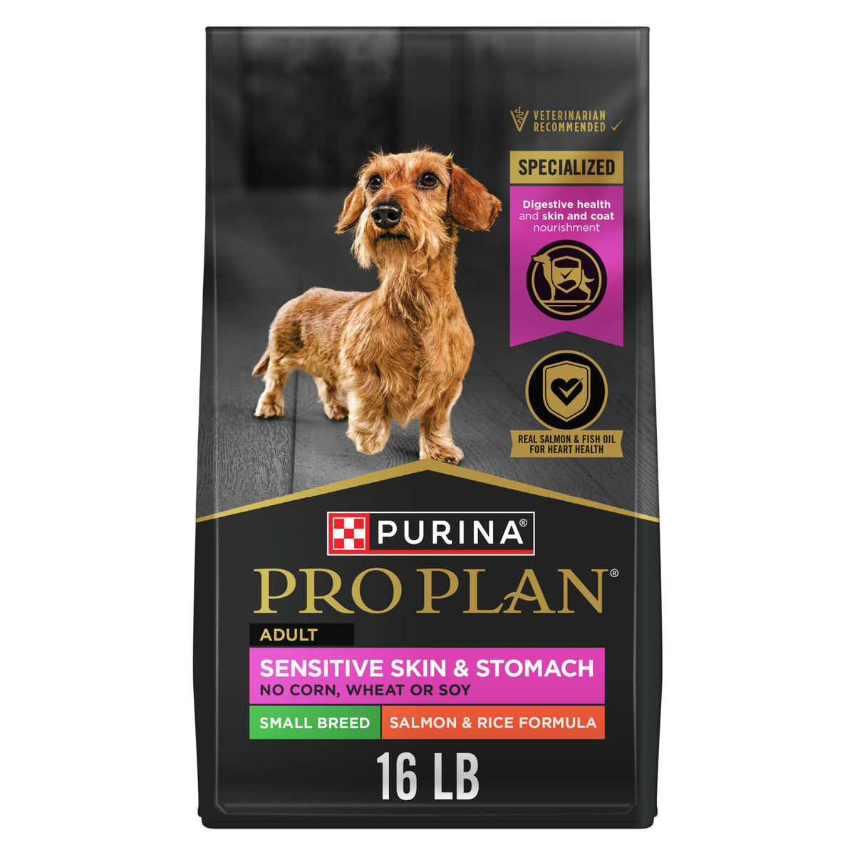 Purina Pro Plan Petit Chien – sac 16 lb, formule peau et estomac sensibles, repas quotidien