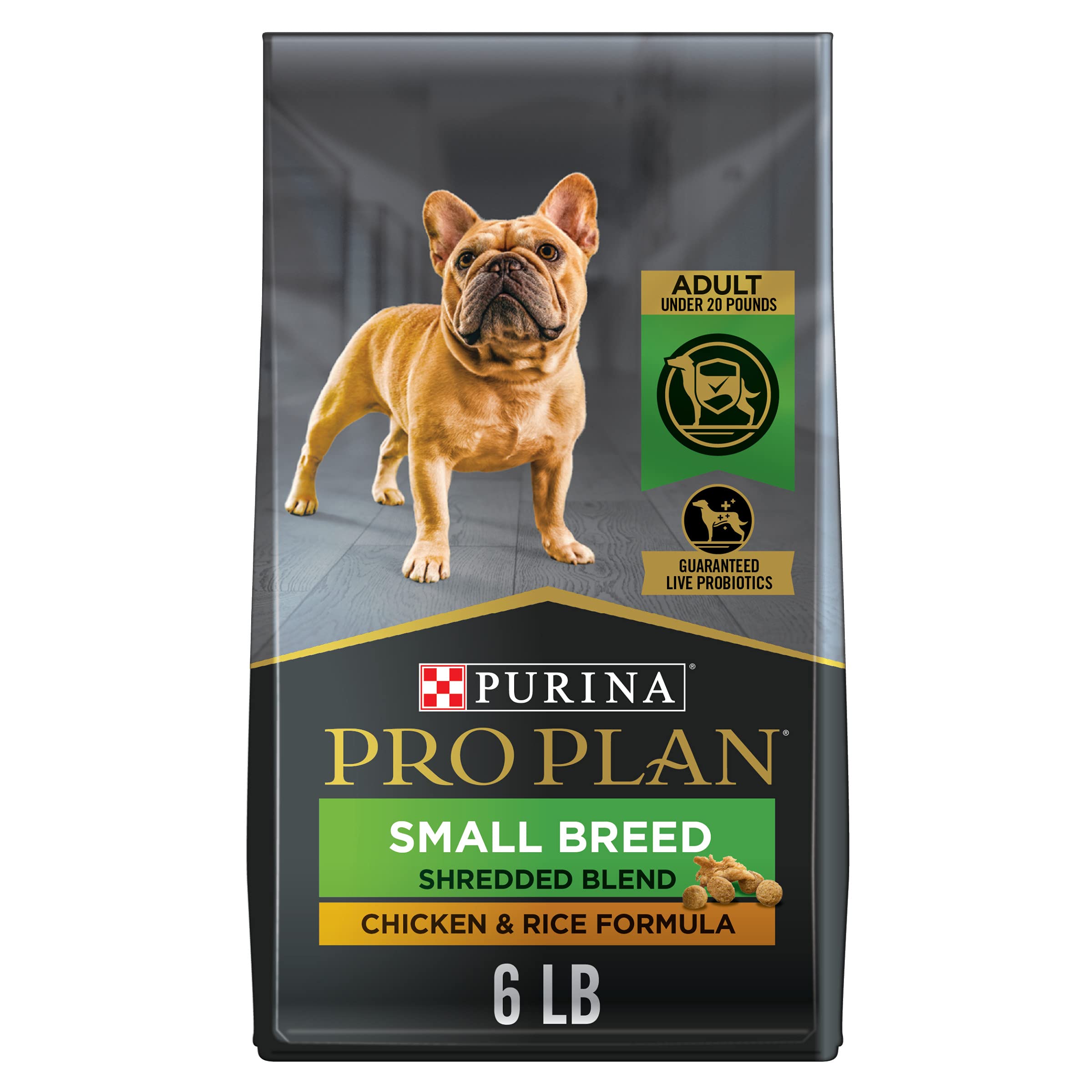 Purina Pro Plan Petit Chien: croquettes et morceaux tendres, soutien nutritionnel quotidien.