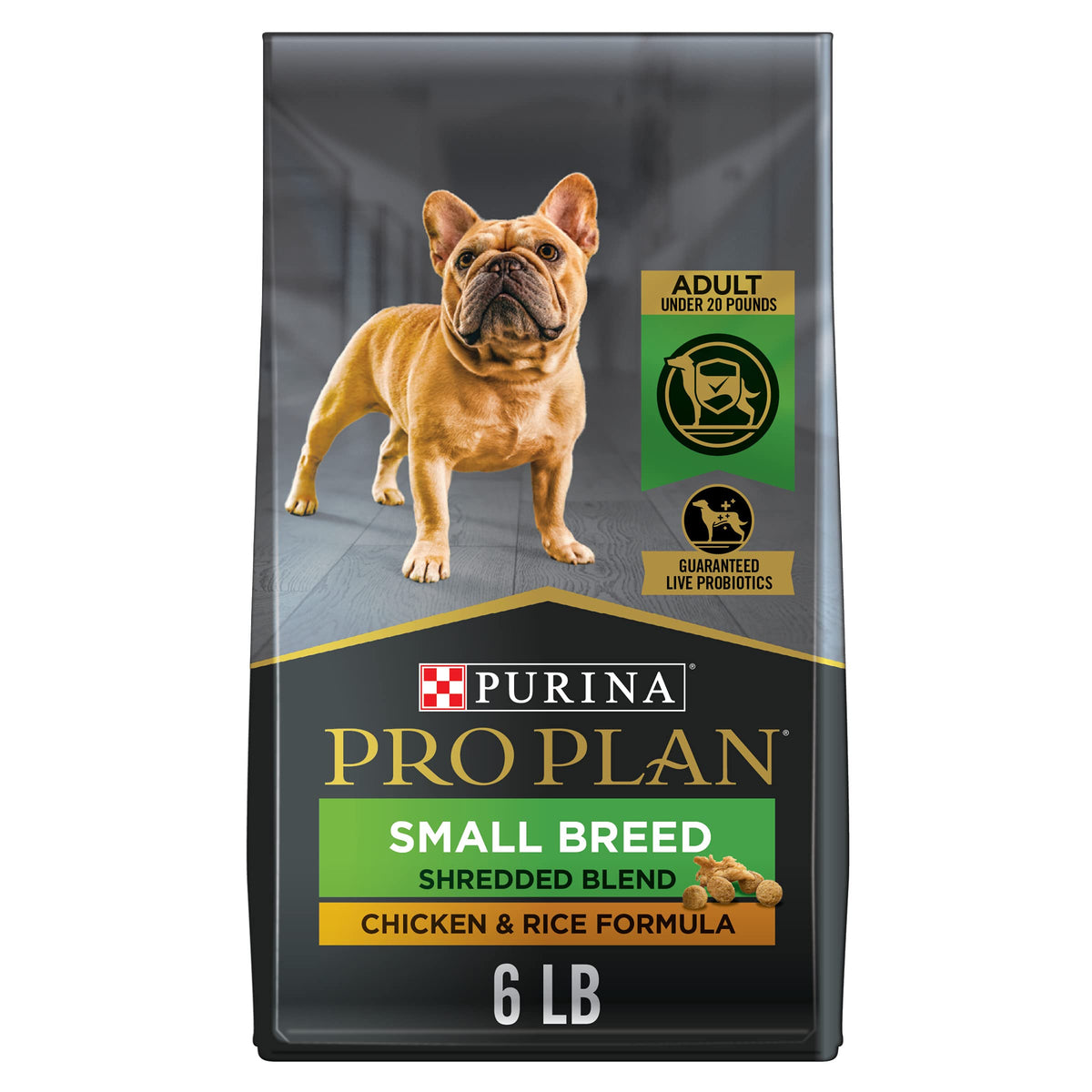 Purina Pro Plan Petit Chien: croquettes et morceaux tendres, soutien nutritionnel quotidien.