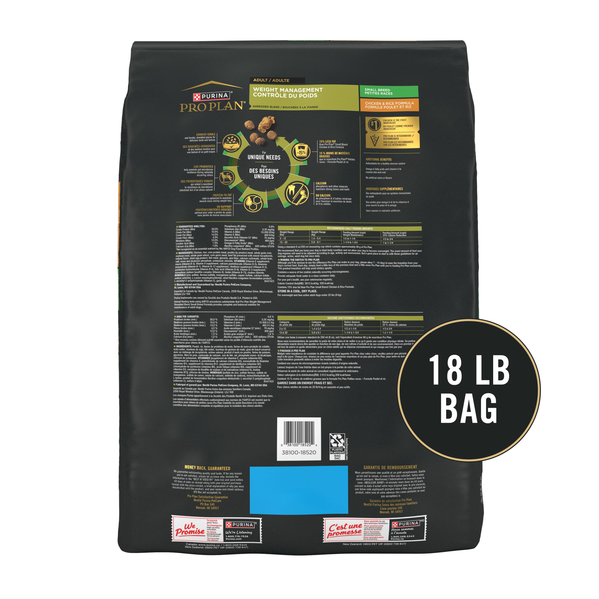 Purina Pro Plan Petite Race : fibres prébiotiques nourrissant des bactéries intestinales spécifiques.