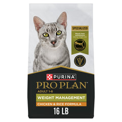 Purina Pro Plan Poids Gestion: croquettes chat poulet et riz.