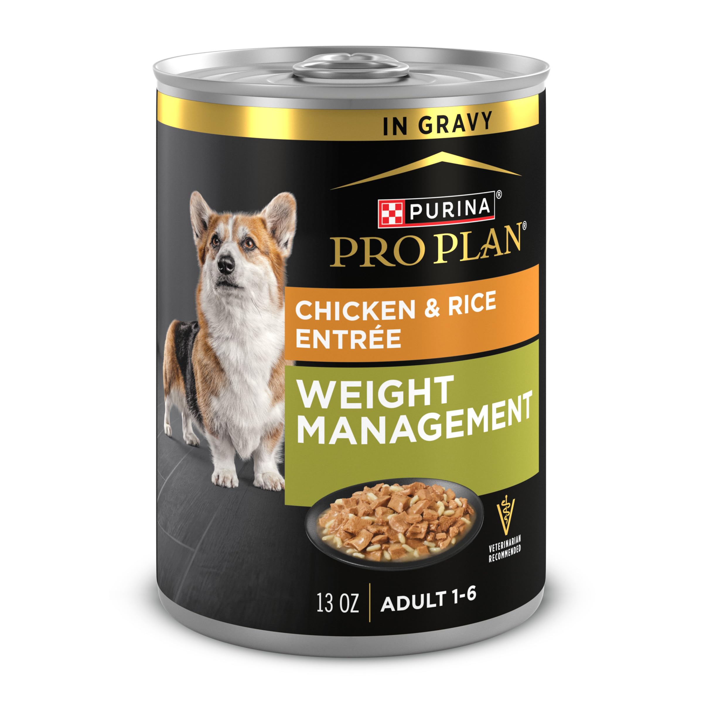 Purina Pro Plan poulet et riz en sauce, boîte 12 x 375 g, gestion du poids.