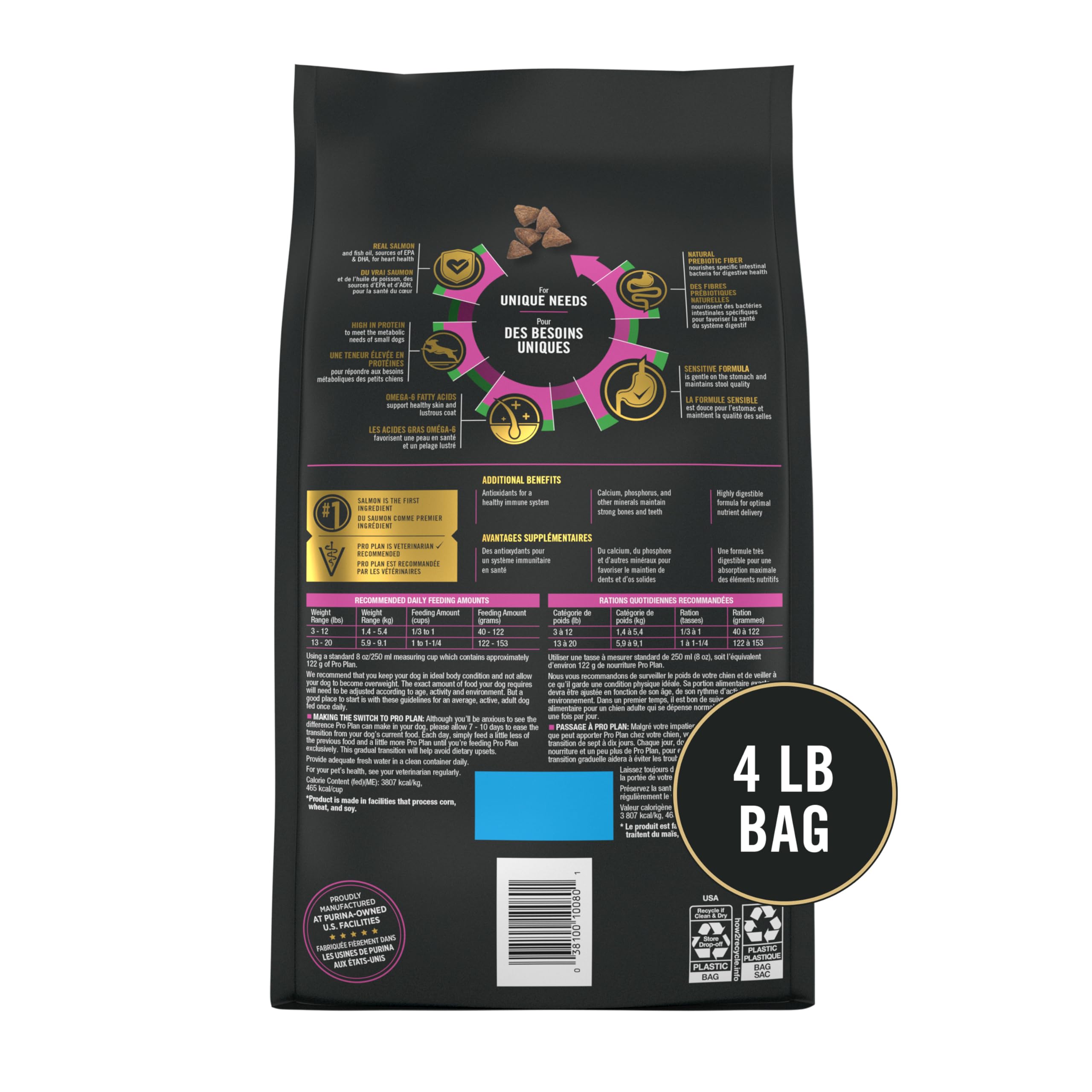 Purina Pro Plan sac d'emballage pratique pour petites races.