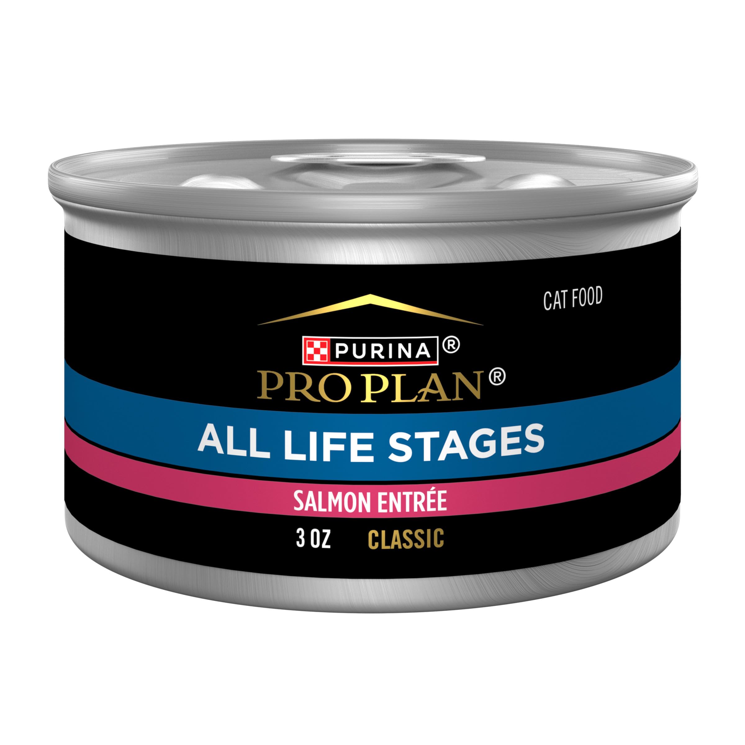Purina Pro Plan Saumon Pâté Entree 3oz, texture onctueuse pour repas quotidien.