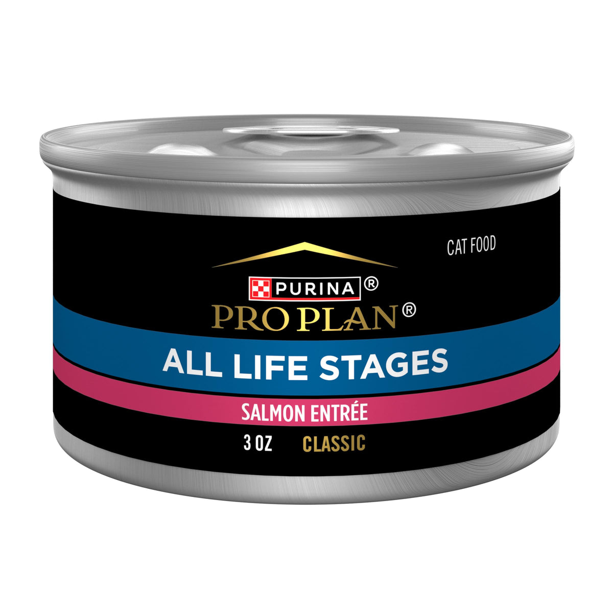 Purina Pro Plan Saumon Pâté Entree 3oz, texture onctueuse pour repas quotidien.