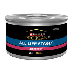Purina Pro Plan Saumon Pâté Entree 3oz, texture onctueuse pour repas quotidien.