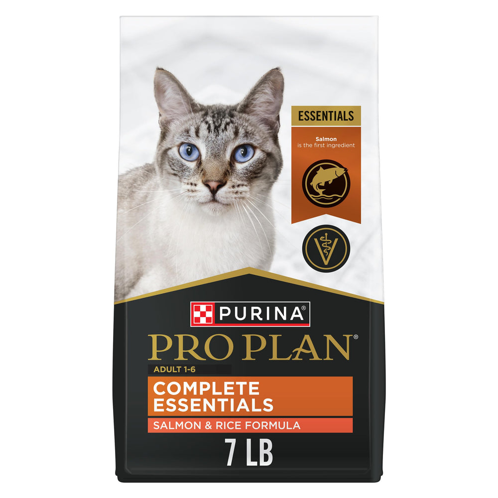 Purina Pro Plan saumon et riz, sac 3,2 kg, croquettes protéinées pour chats adultes.