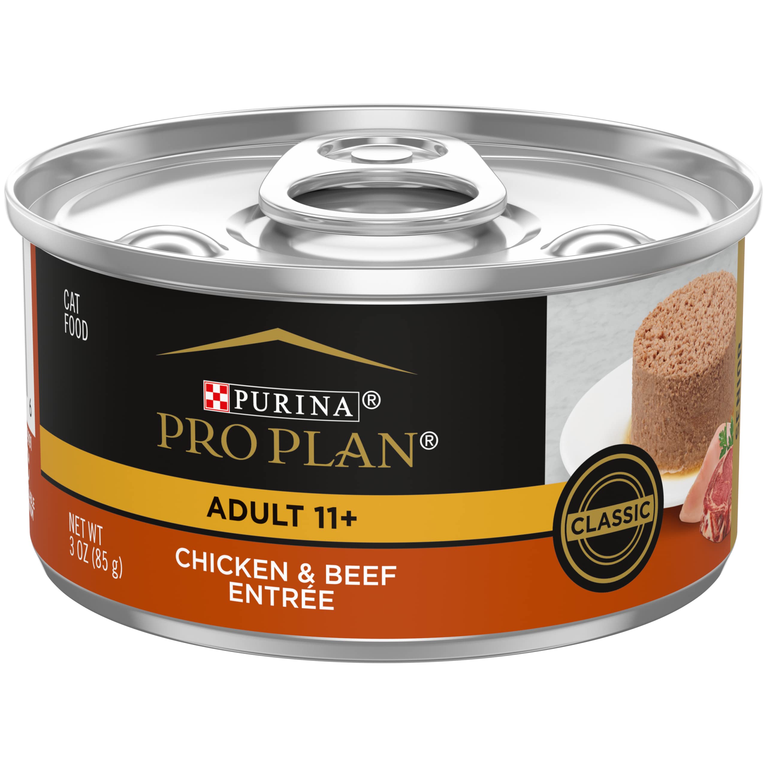 Purina Pro Plan SENIOR 11+ pate poulet-boeuf, texture humide facile à mâcher
