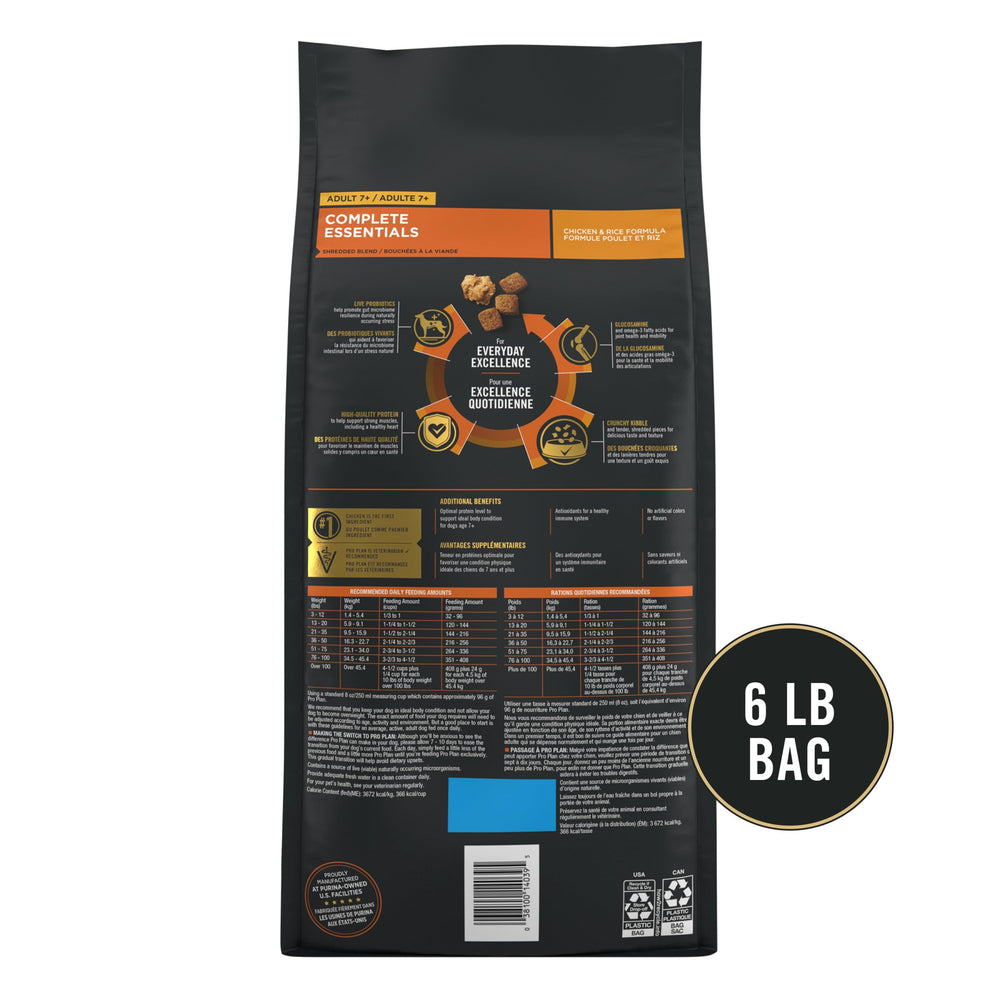 Purina Pro Plan Senior: EPA et glucosamine pour la mobilité des articulations.