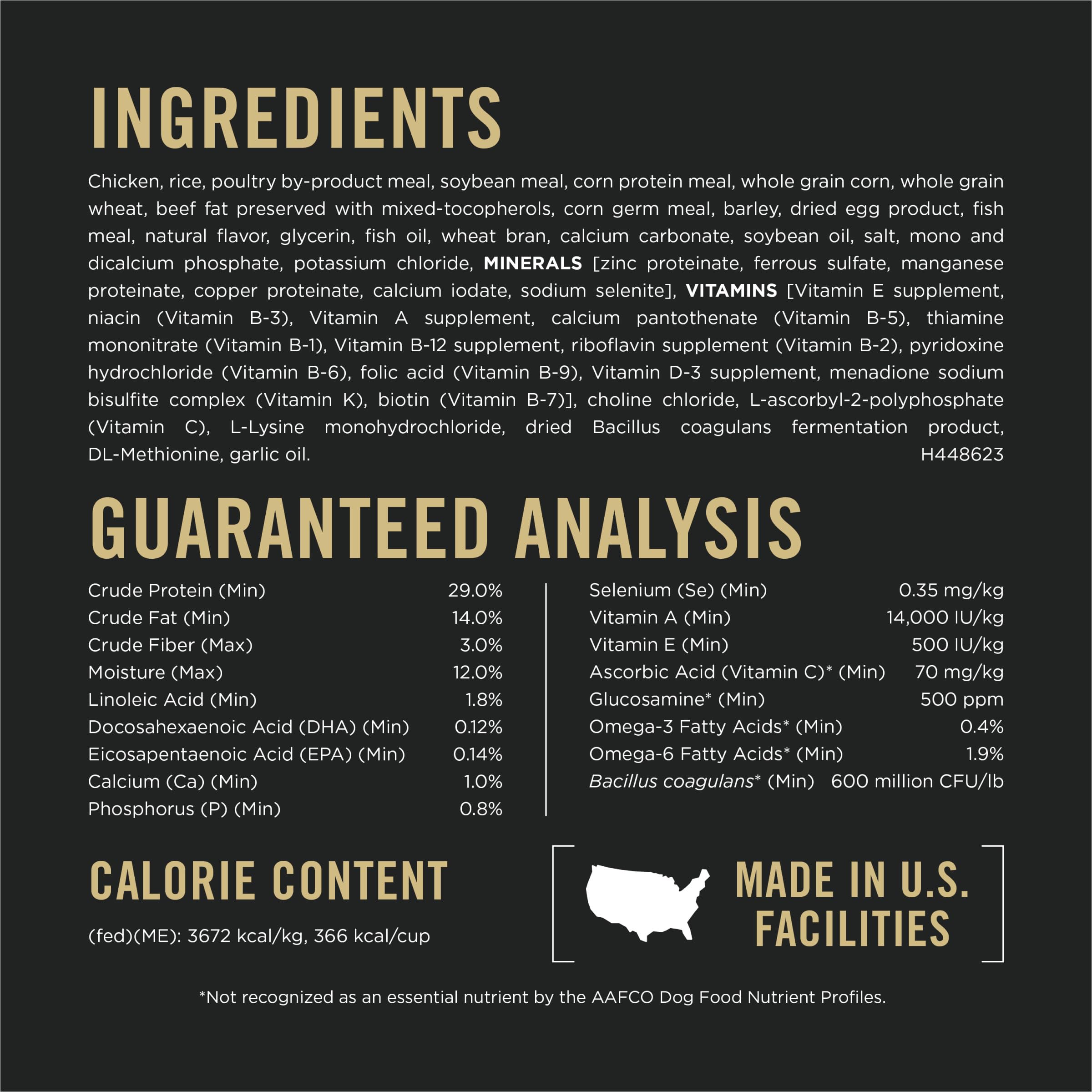 Purina Pro Plan Senior: fibres prébiotiques favorisent les bactéries intestinales et le confort digestif.
