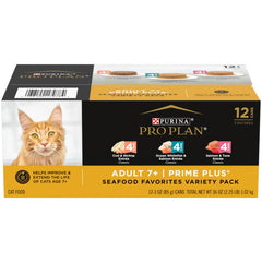 Purina Pro Plan Senior Pâté mer frais, texture crémeuse appréciée par les chats âgés.