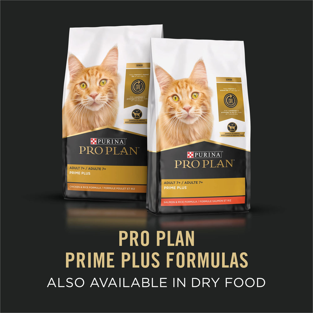 Purina Pro Plan Senior sans colorants, recette naturelle et sans artificiels.