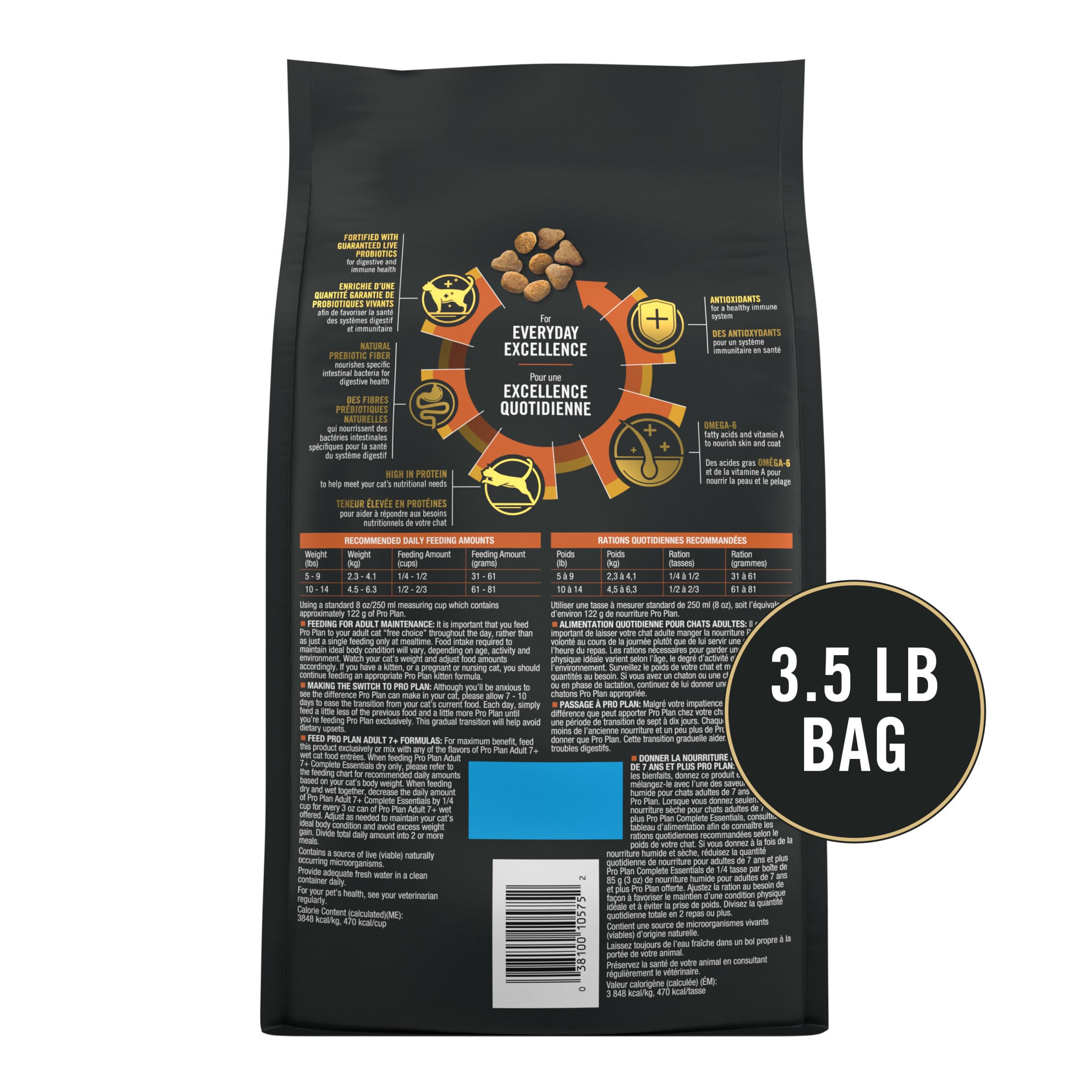 Purina Pro Plan Senior, sans colorants ni arômes artificiels.