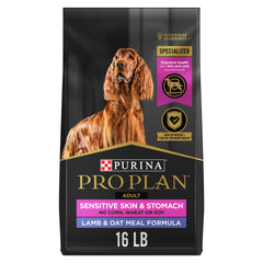 Purina Pro Plan Sensibilite Peau et Estomac — agneau et avoine, premier ingrédient protéiné.