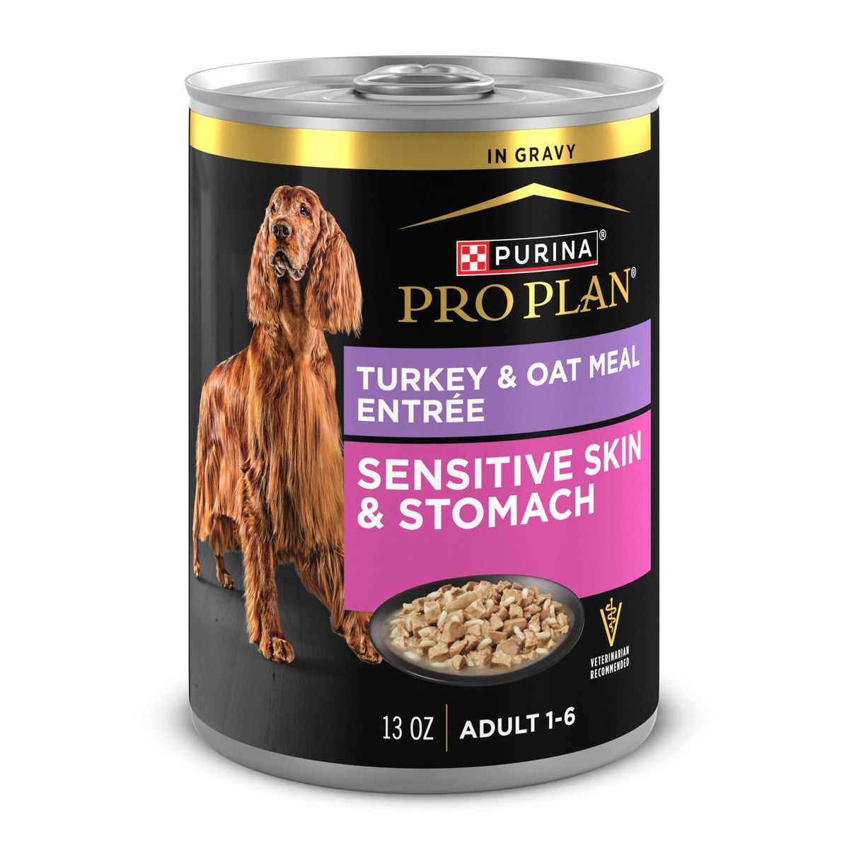 Purina Pro Plan boîtes 370 g dinde et avoine en sauce, soutien digestif potentiel