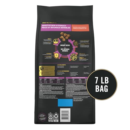 Purina Pro Plan Sensible Peau et Estomac croquettes saumon et riz, repas quotidiens idéaux
