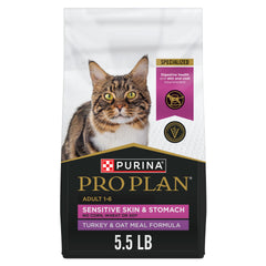Purina Pro Plan Sensitive emballage 5,5 lb, dinde, repas pratique pour chats sensibles