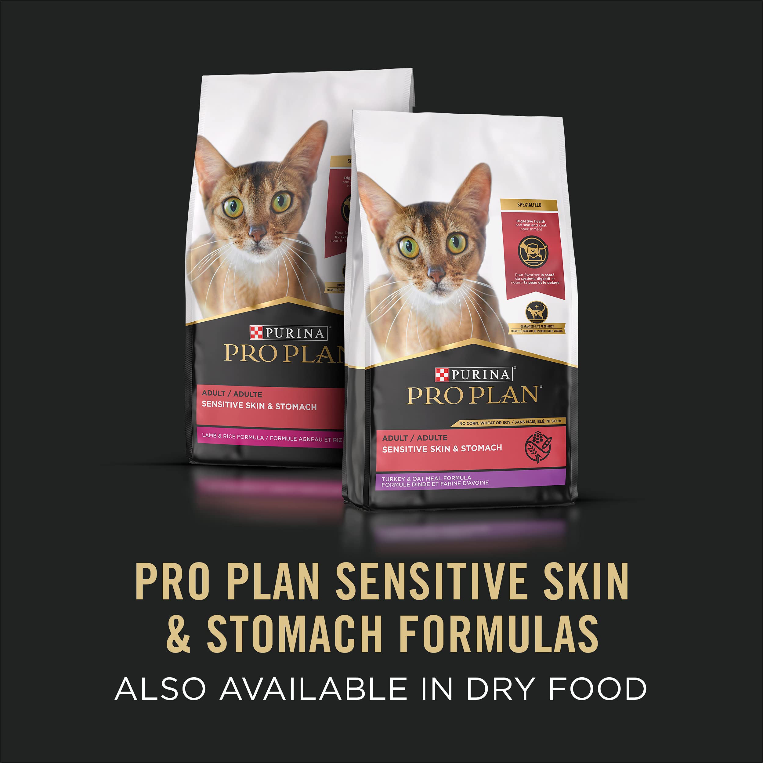 Purina Pro Plan Sensitive Skin Stomach fabrication aux États-Unis par Purina.