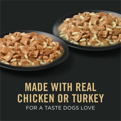 Purina Pro Plan Spécialisé: morceaux poulet en sauce, appétit et satiété.