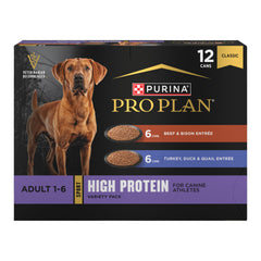 Purina Pro Plan Sport bouchée boeuf et bison, idéale pour chiens actifs.