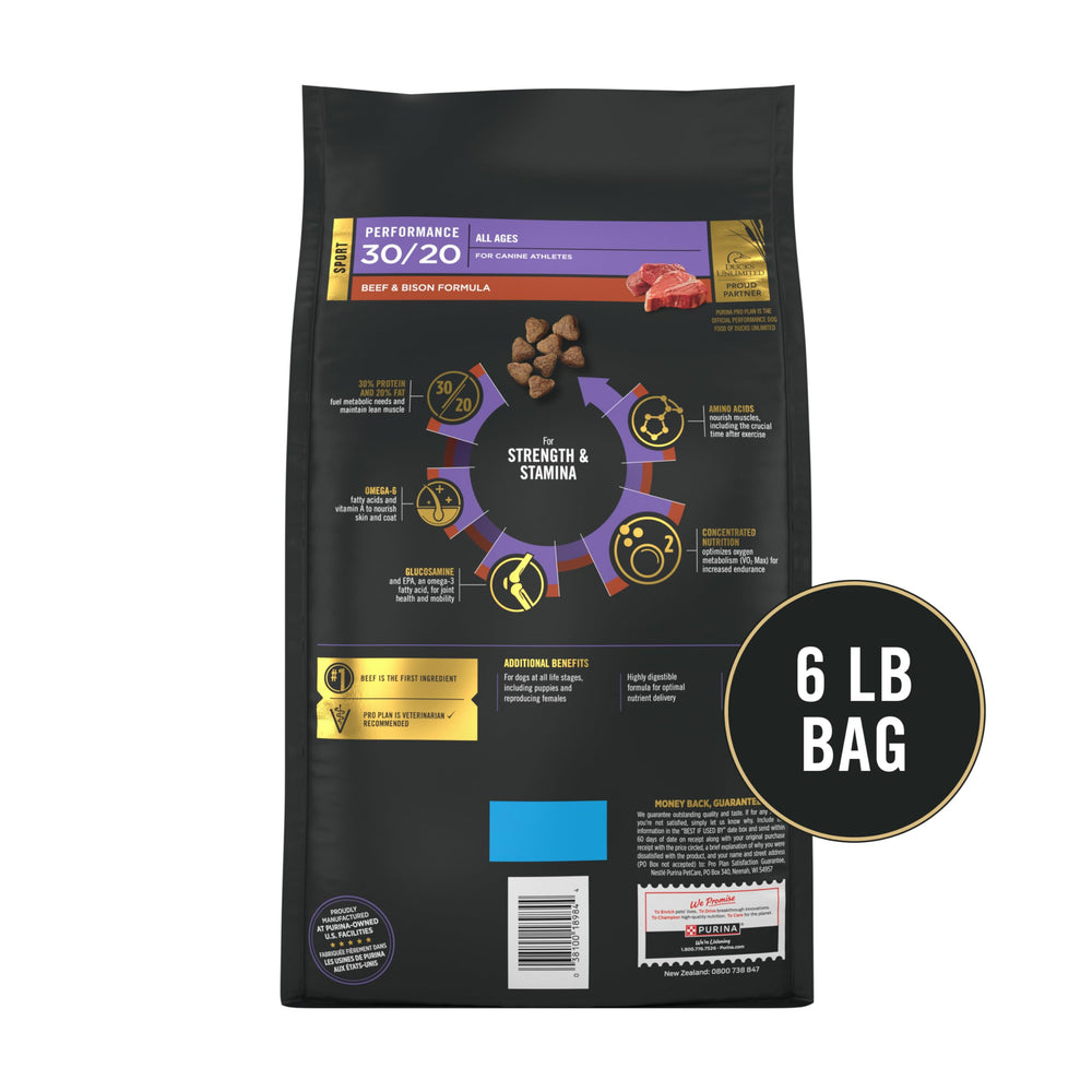 Purina Pro Plan Sport formulation 30/20 pour énergie ciblée.