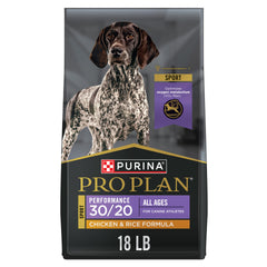 Sac Purina Pro Plan Sport Performance au poulet et riz, idéal pour chiens actifs.