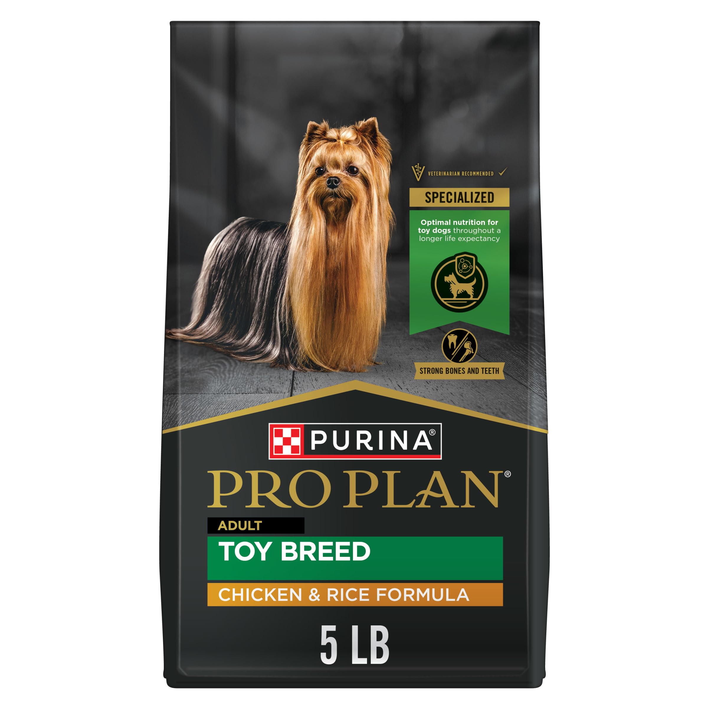 Purina Pro Plan Toy Breed with poulet et riz, sac 5 lb, croquettes adaptées.
