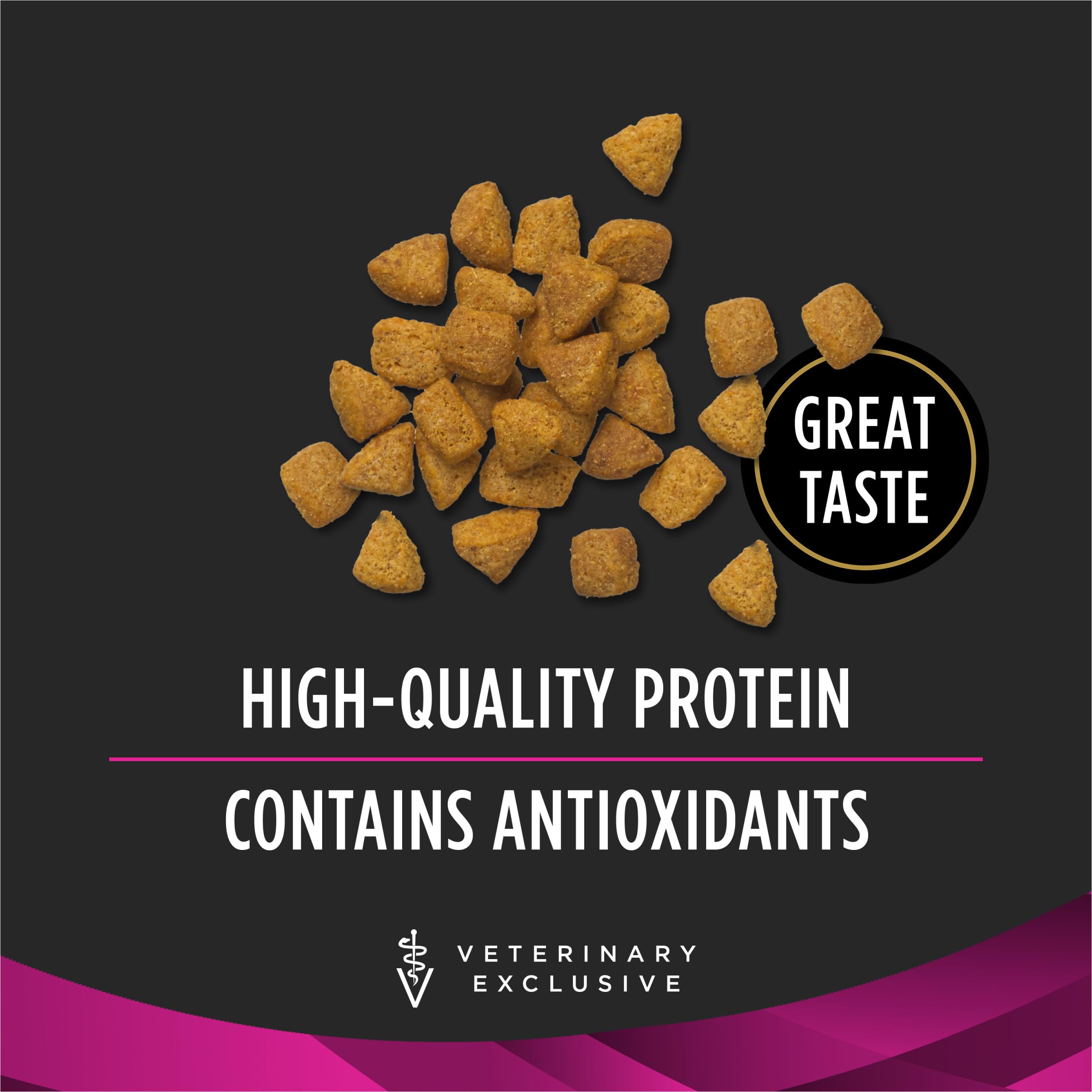 Croquettes Purina Pro Plan UR versées dans un bol, portion simple.