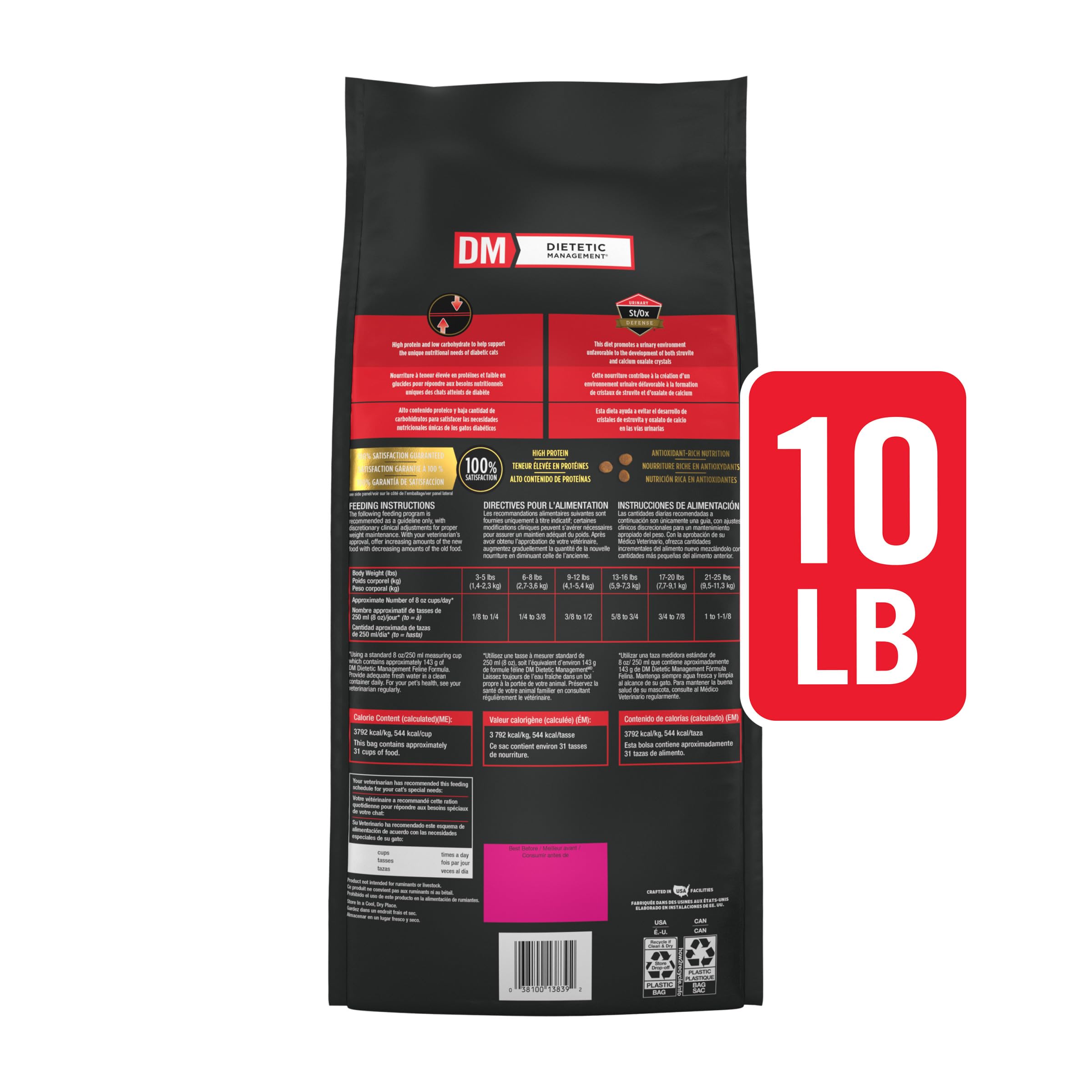 Purina Pro Plan Veterinary Diets DM énergie équilibrée pour chats via cette alimentation.