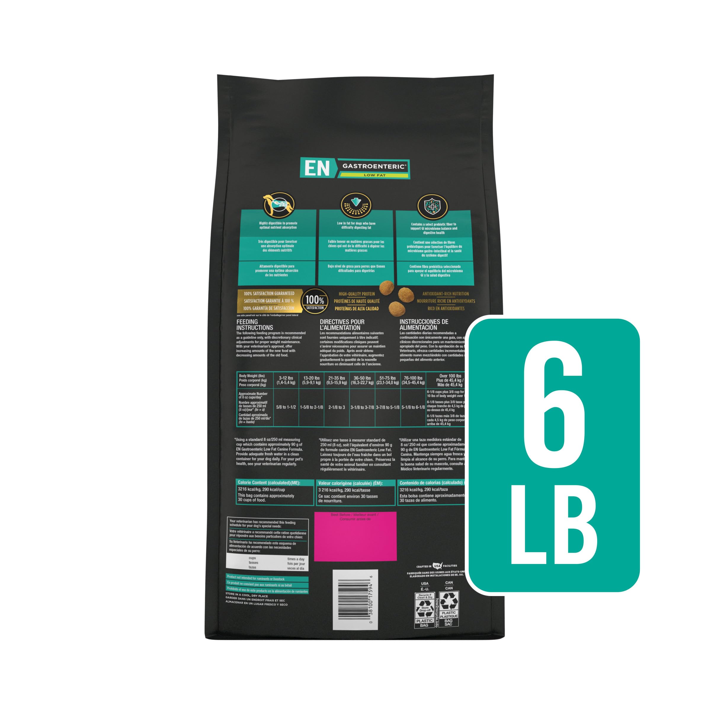 Purina Pro Plan Veterinary Diets EN Gastroenteric Low Fat, nourriture savoureuse et digestible pour chiens.