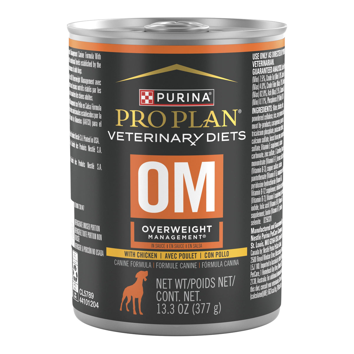 Purina Pro Plan OM, boîte 13,3 oz prête à servir au chien, contrôle poids potentiel.