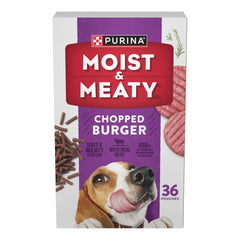 Purina sachet ouvert bouffe boeuf pour chien, repas pratique et savoureux.