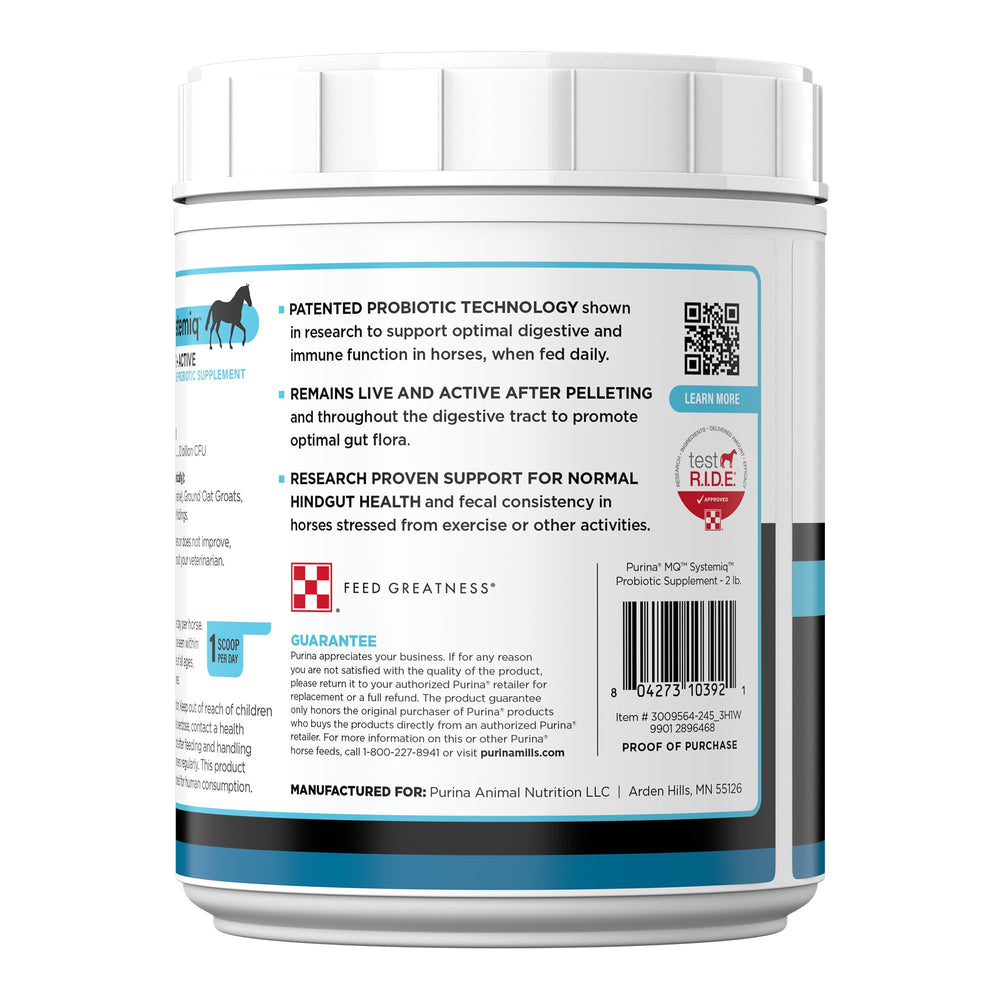 Purina SystemIQ Probiotique Cheval – emballage poudre pratique et léger