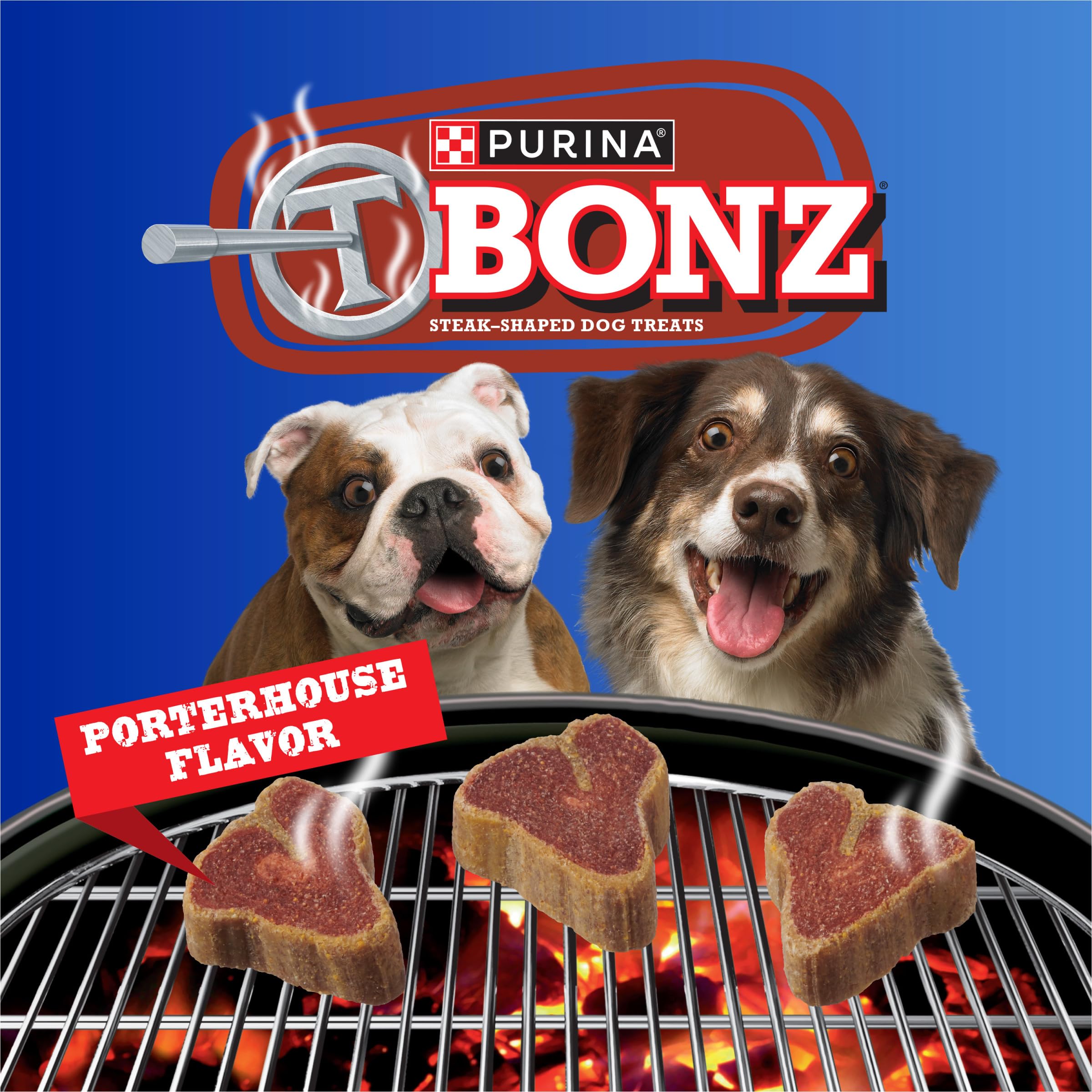 Purina T-Bonz Porterhouse, sachet 45 oz prêt à l'emploi pour snack rapide.