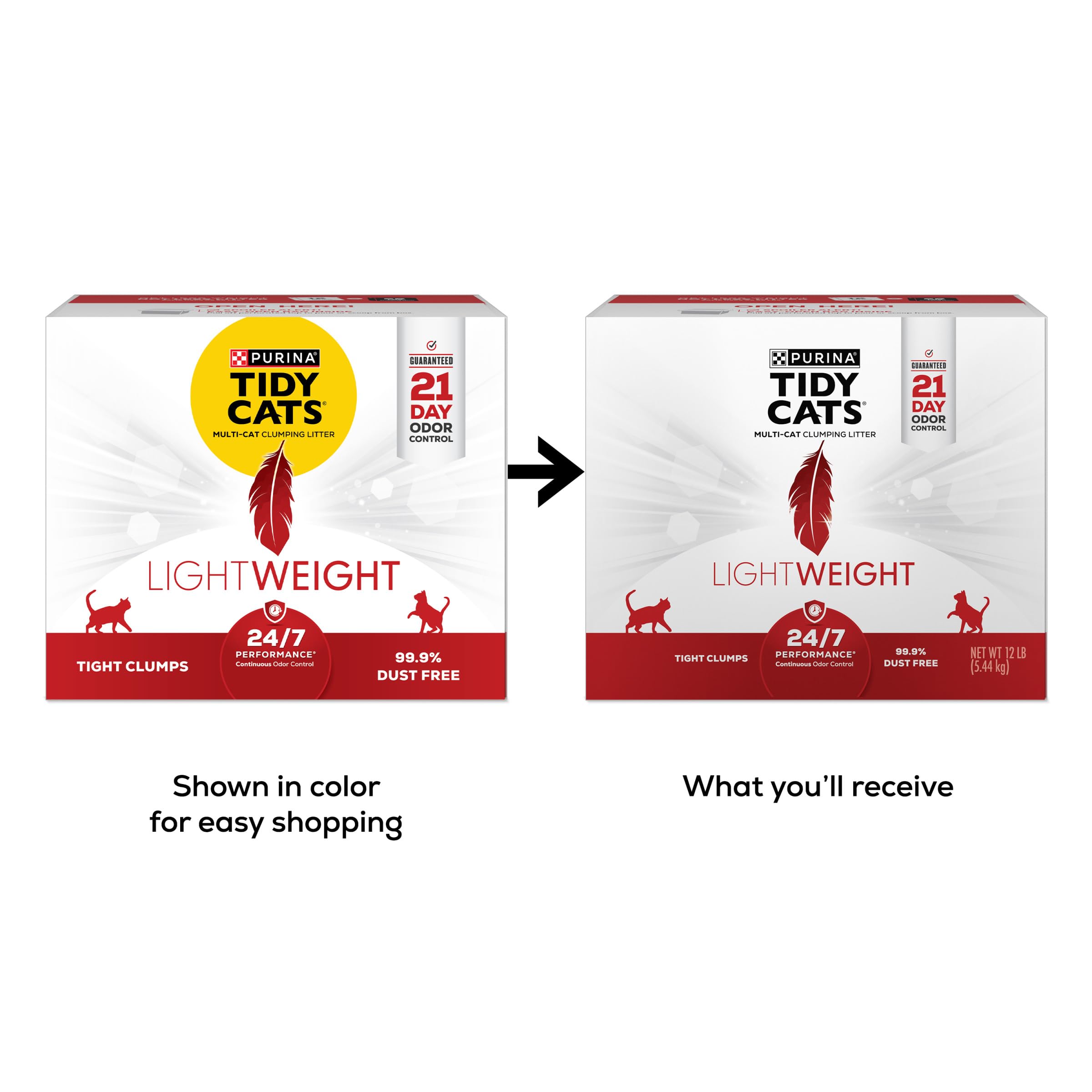 Purina Tidy Cats Lightweight 24/7 paquet leger, portage simplifie.